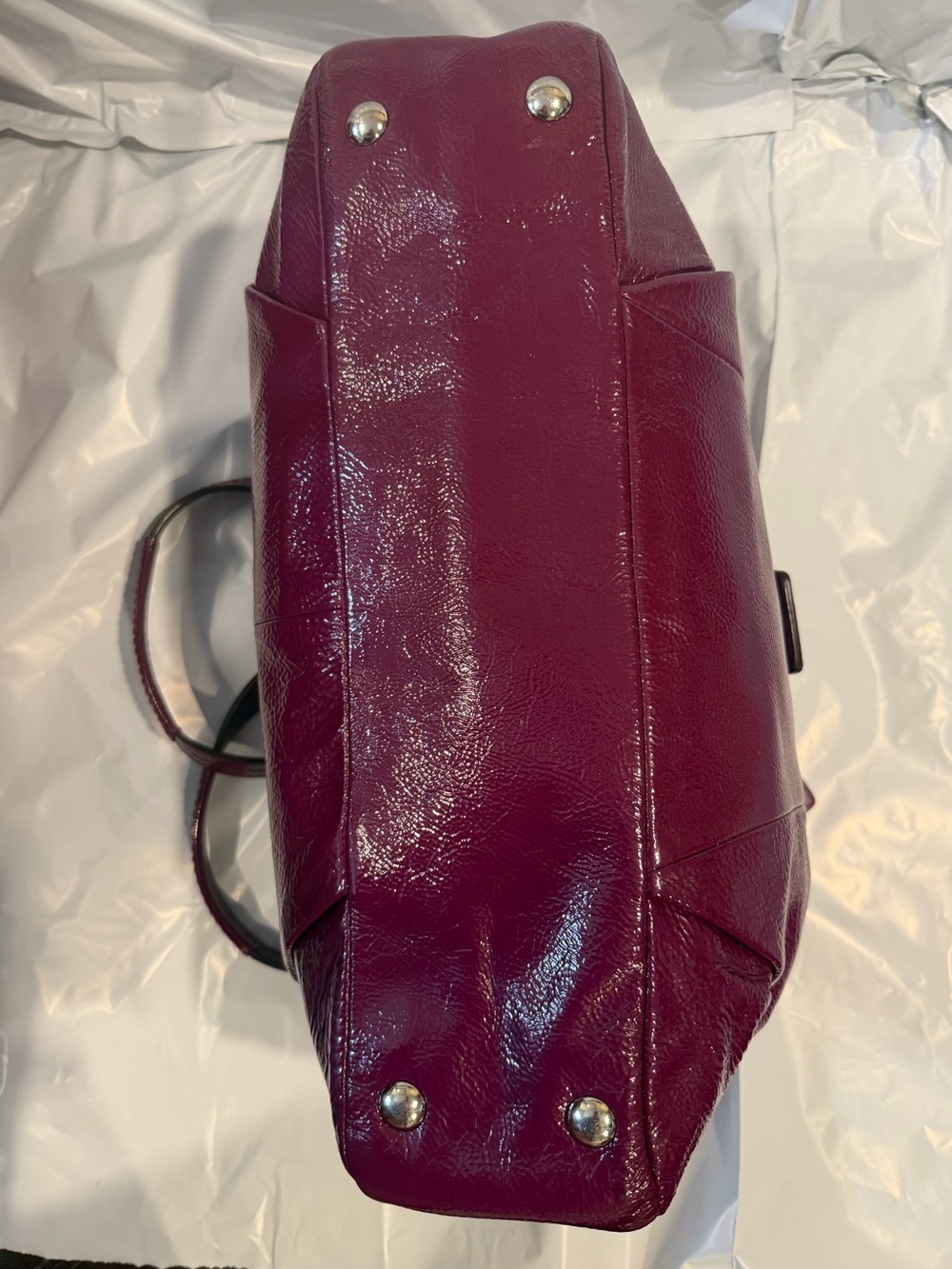 Coach Soho Patent Leather Shoulder Bag Magenta/Berry Silver Buckle EUC - Picture 8 of 15